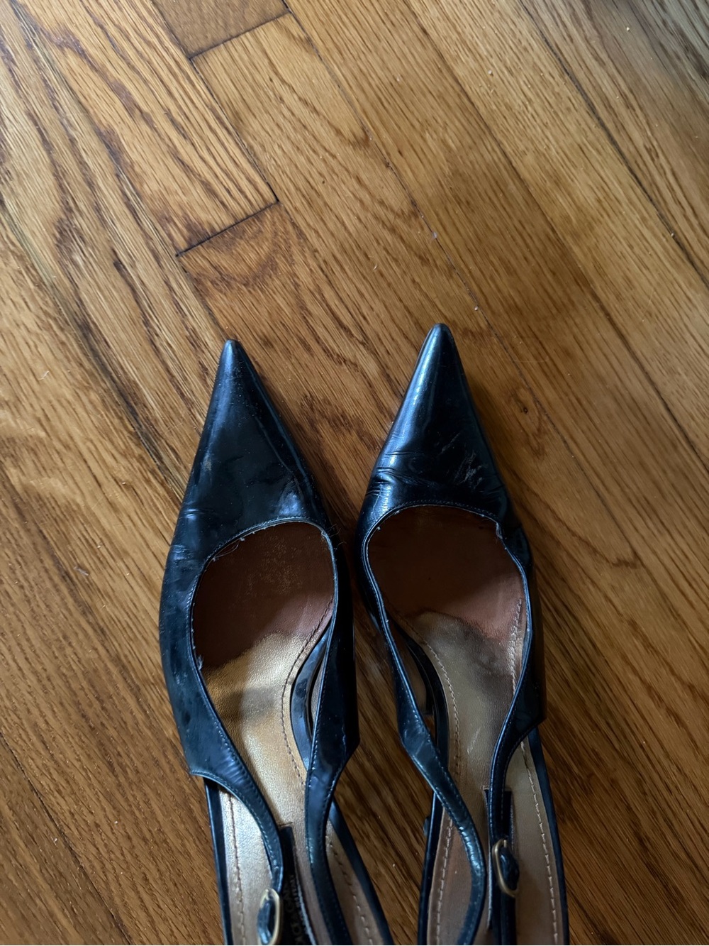 Dolce & Gabbana Black Patent Slingback Pointed Toe Stiletto Heels - Picture 7 of 8